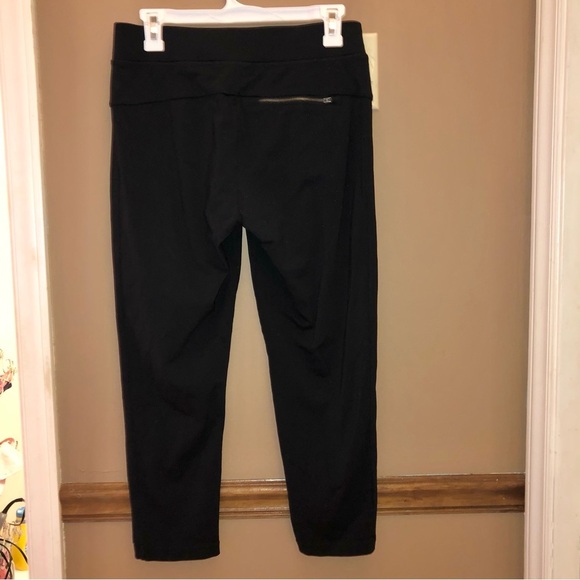 Athleta Cropped Pull on Leggings Zipper pocket Legging Pants Black XS - Picture 2 of 8